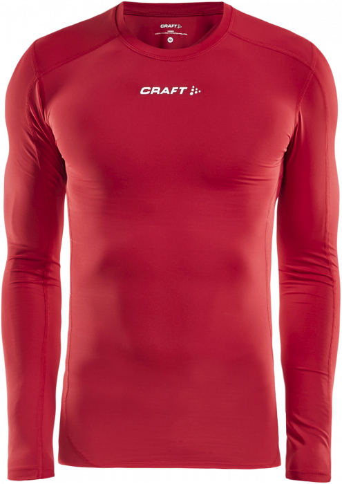 Craft - Pro Control Kompressions T-Shirt Langærmet Junior - Rød & hvid