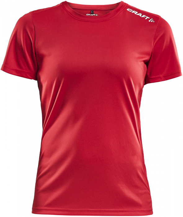 Craft - Rush Ss T-Shirt Dame - Rød & hvid