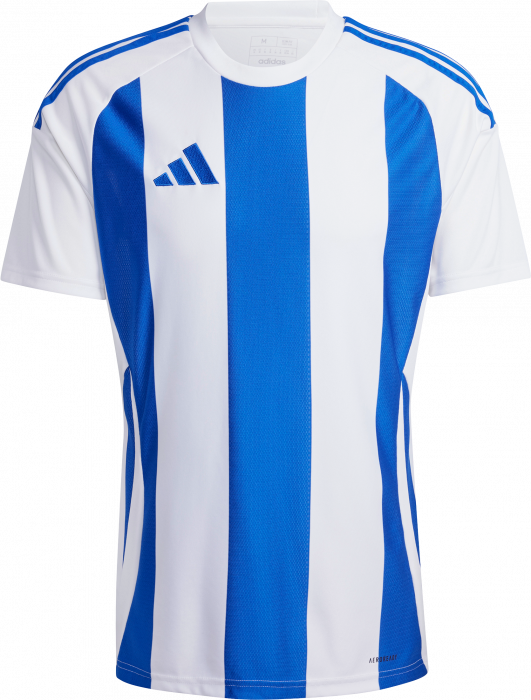 Adidas - Striped 24 Player Jersey - Wit & koninklijk blauw