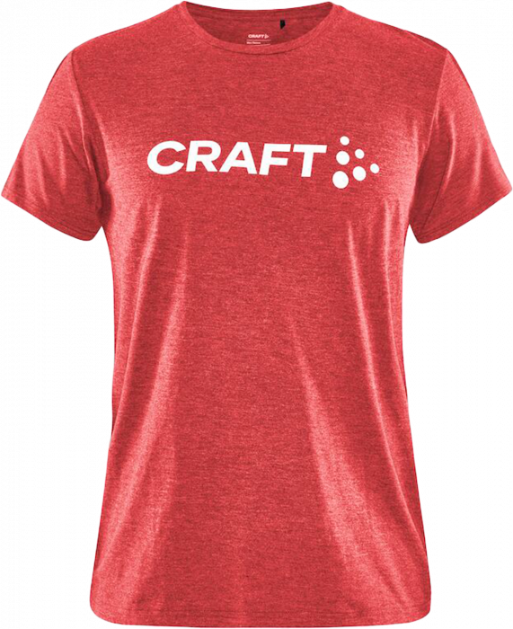 Craft - Community Logo Ss Tee Women - Bright Red Melange & bianco