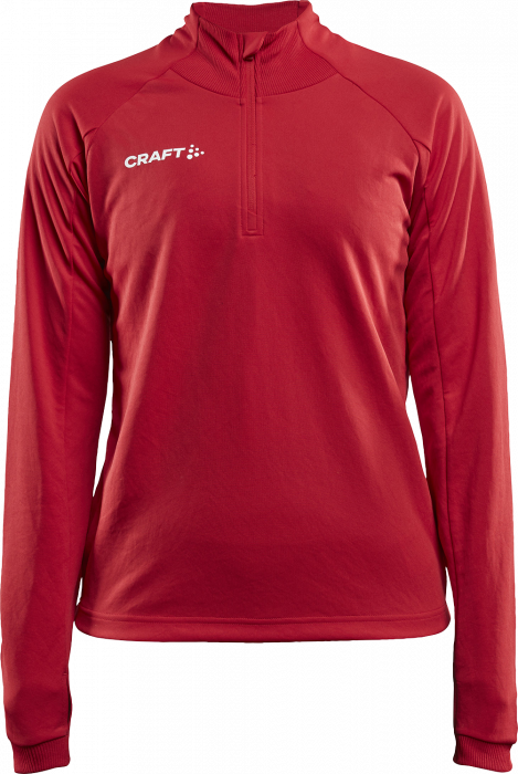 Craft - Evolve Shirt With Half Zip Woman - Röd