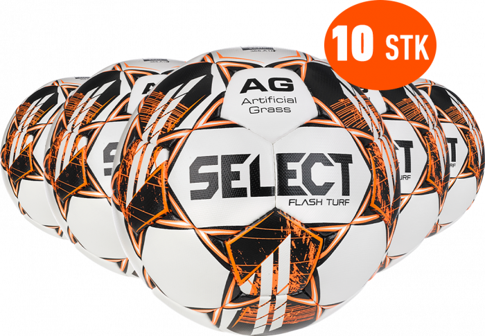 Select - Flash Turf Football V23 10 Pcs - Bianco & orange