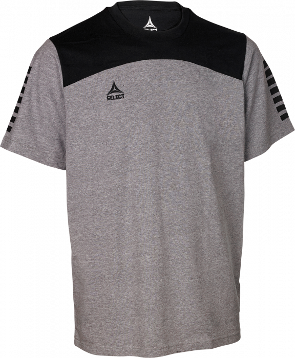 Select - Oxford T-Shirt - Melange Grey & schwarz